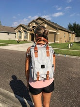 Load image into Gallery viewer, LITTLE BRU DIAPER BAG STRIPE GREY WHITE