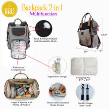 Load image into Gallery viewer, LITTLE BRU DIAPER BAG BLACK GREEN