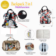 Load image into Gallery viewer, LITTLE BRU DIAPER BAG FLORAL MULTI